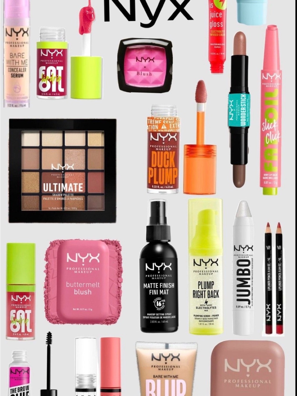 -NYX ASSORTED LOT OF 60 items